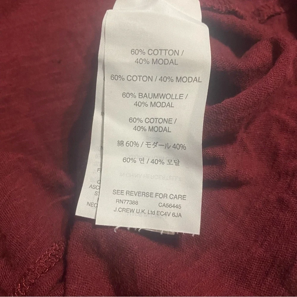 J Crew Burgundy Holiday Joy Short Sleeve T Shirt